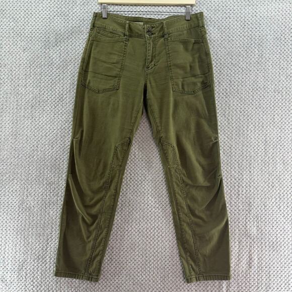Pilcro Pants Womens 30 Green Stretch The Wandered Straight Leg Mid Rise Pockets - Picture 1 of 16